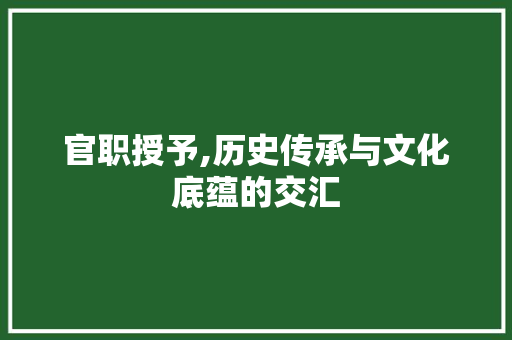 官职授予,历史传承与文化底蕴的交汇
