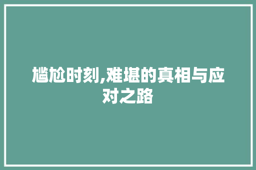 尴尬时刻,难堪的真相与应对之路