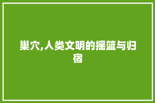 巢穴,人类文明的摇篮与归宿