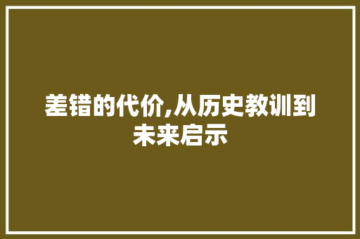 差错的代价,从历史教训到未来启示