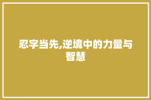 忍字当先,逆境中的力量与智慧