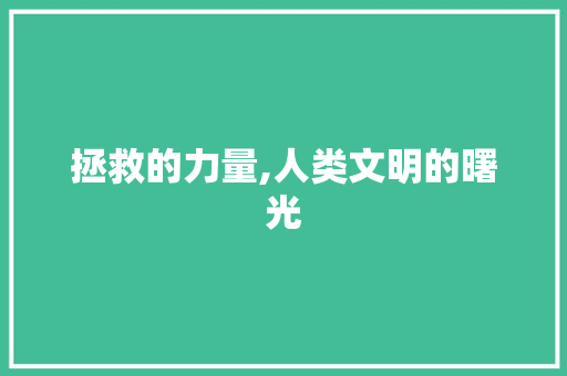 拯救的力量,人类文明的曙光