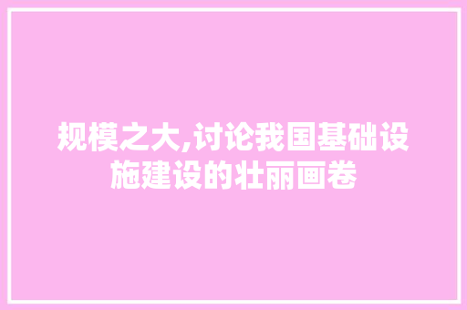 规模之大,讨论我国基础设施建设的壮丽画卷