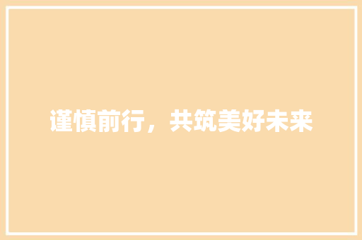 谨慎前行，共筑美好未来