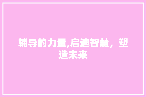 辅导的力量,启迪智慧，塑造未来