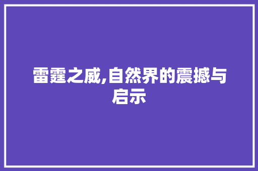 雷霆之威,自然界的震撼与启示