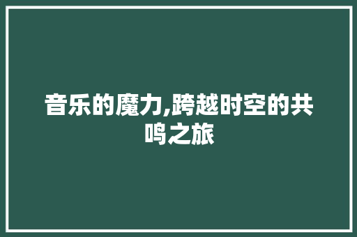 音乐的魔力,跨越时空的共鸣之旅