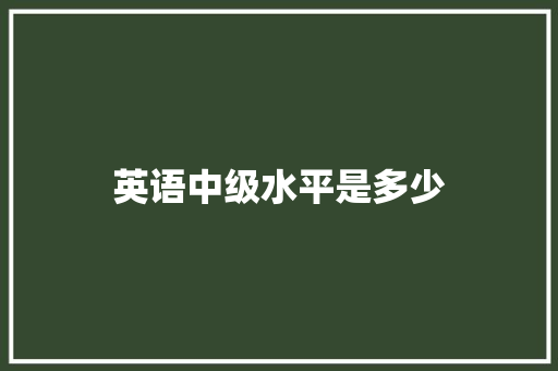 英语中级水平是多少