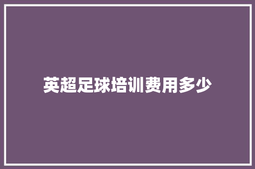 英超足球培训费用多少