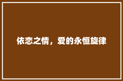依恋之情，爱的永恒旋律