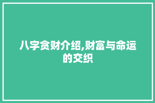 八字贪财介绍,财富与命运的交织