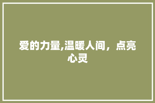 爱的力量,温暖人间，点亮心灵