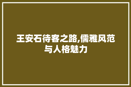 王安石待客之路,儒雅风范与人格魅力