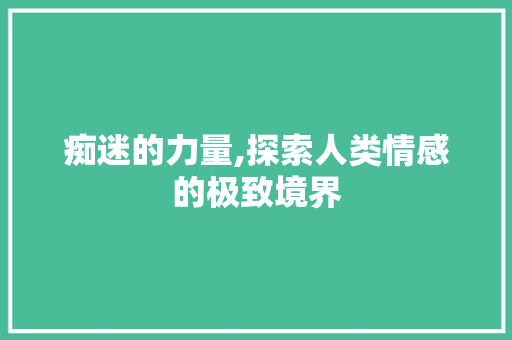 痴迷的力量,探索人类情感的极致境界