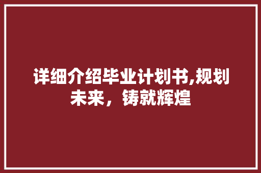 详细介绍毕业计划书,规划未来，铸就辉煌