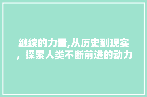 继续的力量,从历史到现实，探索人类不断前进的动力