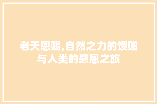 老天恩赐,自然之力的馈赠与人类的感恩之旅