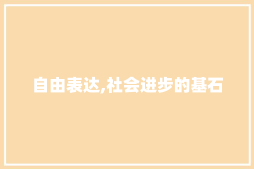 自由表达,社会进步的基石