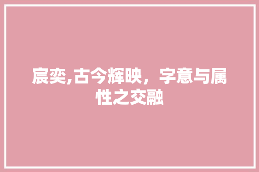 宸奕,古今辉映，字意与属性之交融