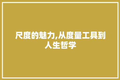 尺度的魅力,从度量工具到人生哲学