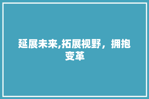 延展未来,拓展视野，拥抱变革
