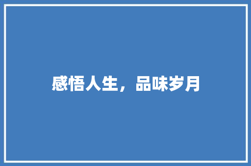 感悟人生，品味岁月 范文参考