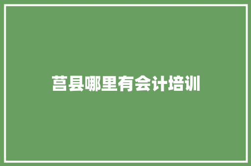 莒县哪里有会计培训