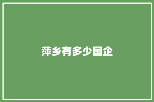 萍乡有多少国企