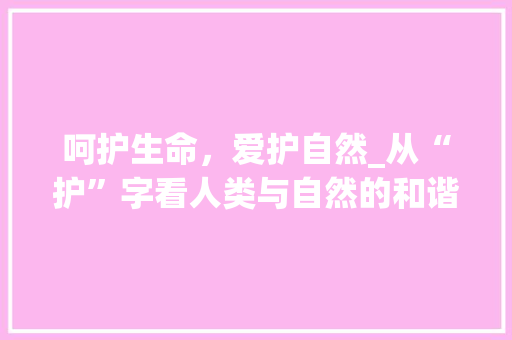 呵护生命，爱护自然_从“护”字看人类与自然的和谐共生