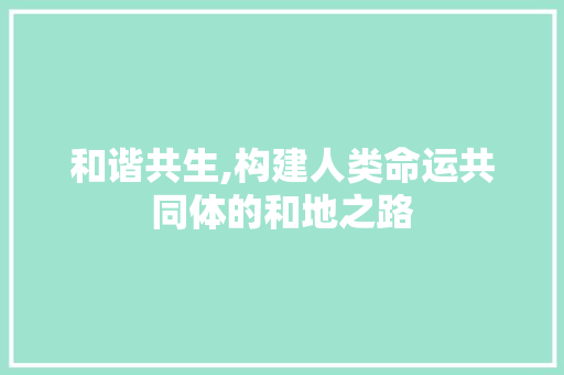 和谐共生,构建人类命运共同体的和地之路