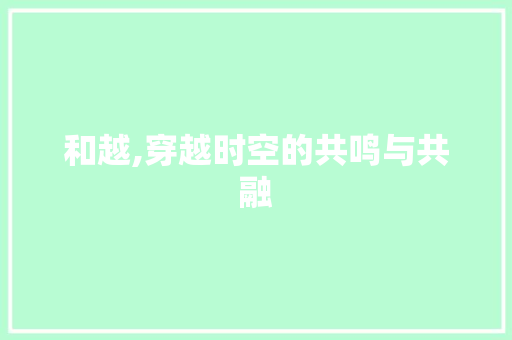 和越,穿越时空的共鸣与共融