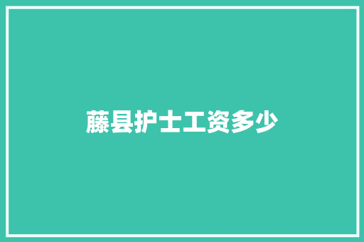 藤县护士工资多少