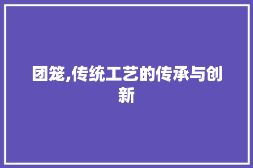 团笼,传统工艺的传承与创新