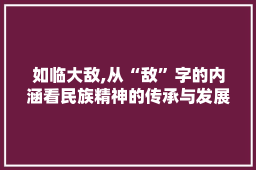如临大敌,从“敌”字的内涵看民族精神的传承与发展
