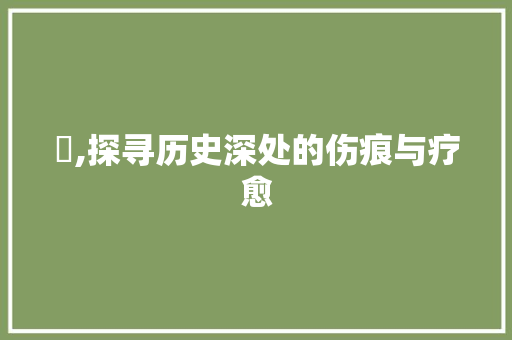 痏,探寻历史深处的伤痕与疗愈
