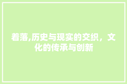 着落,历史与现实的交织，文化的传承与创新