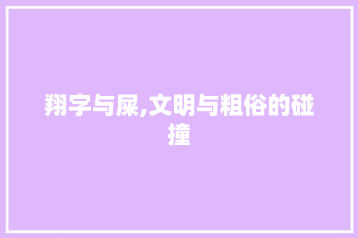 翔字与屎,文明与粗俗的碰撞