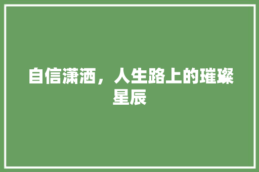 自信潇洒，人生路上的璀璨星辰