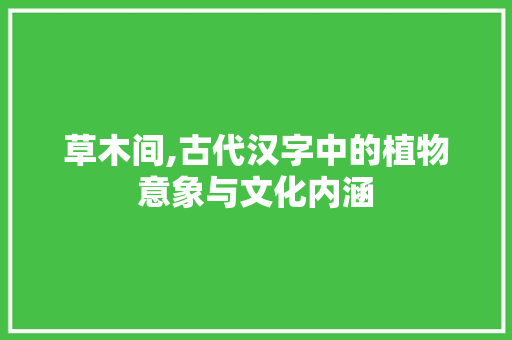 草木间,古代汉字中的植物意象与文化内涵