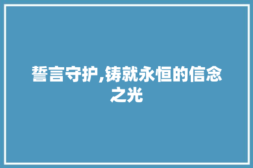 誓言守护,铸就永恒的信念之光