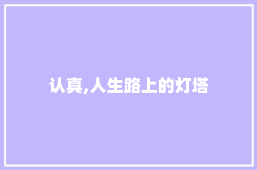 认真,人生路上的灯塔