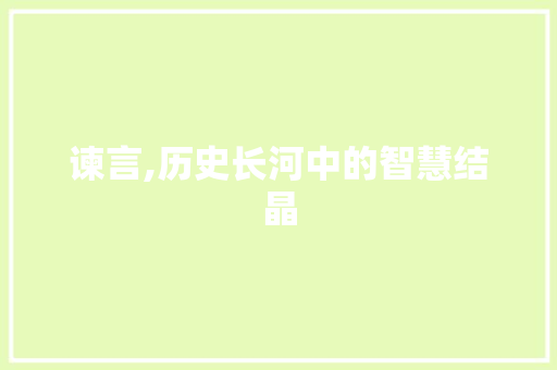 谏言,历史长河中的智慧结晶