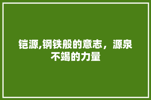 铠源,钢铁般的意志，源泉不竭的力量