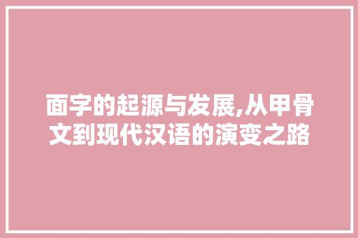 面字的起源与发展,从甲骨文到现代汉语的演变之路