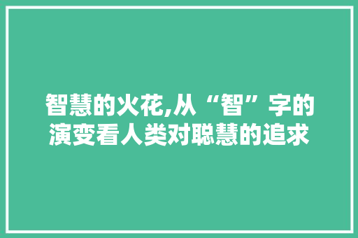 智慧的火花,从“智”字的演变看人类对聪慧的追求