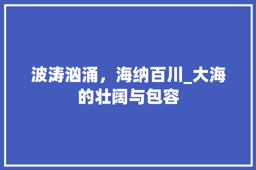 波涛汹涌，海纳百川_大海的壮阔与包容
