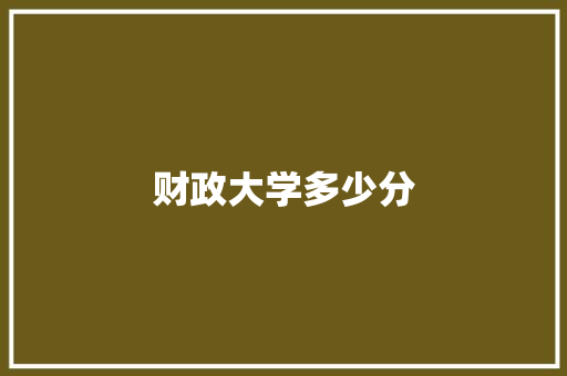 财政大学多少分