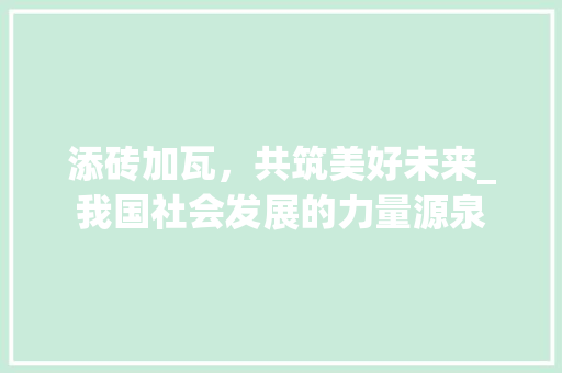 添砖加瓦，共筑美好未来_我国社会发展的力量源泉
