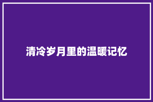 清冷岁月里的温暖记忆