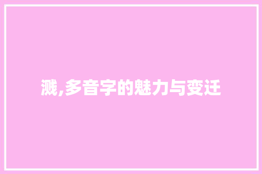 溅,多音字的魅力与变迁